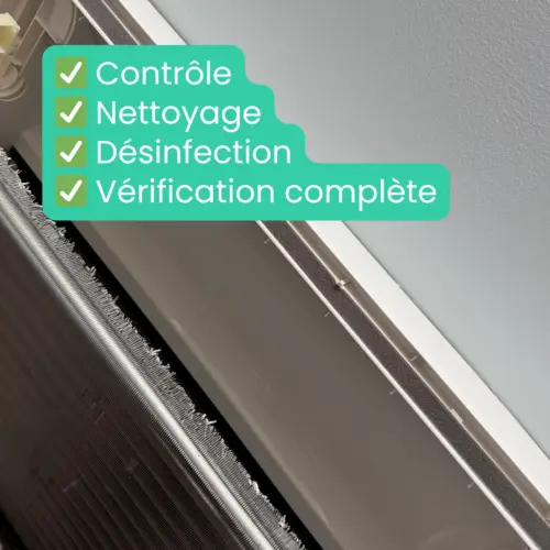 Climatisation à Presles : échangeur de la console après nettoyage