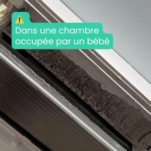 Climatisation à Presles : échangeur de la console basse Mitsubishi encrassé