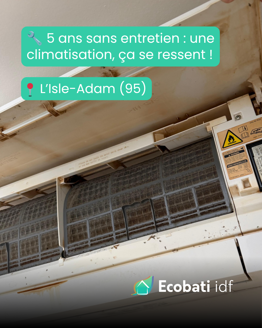 Visuel Ecobati IDF présentant la maintenance de climatisation à L’Isle-Adam